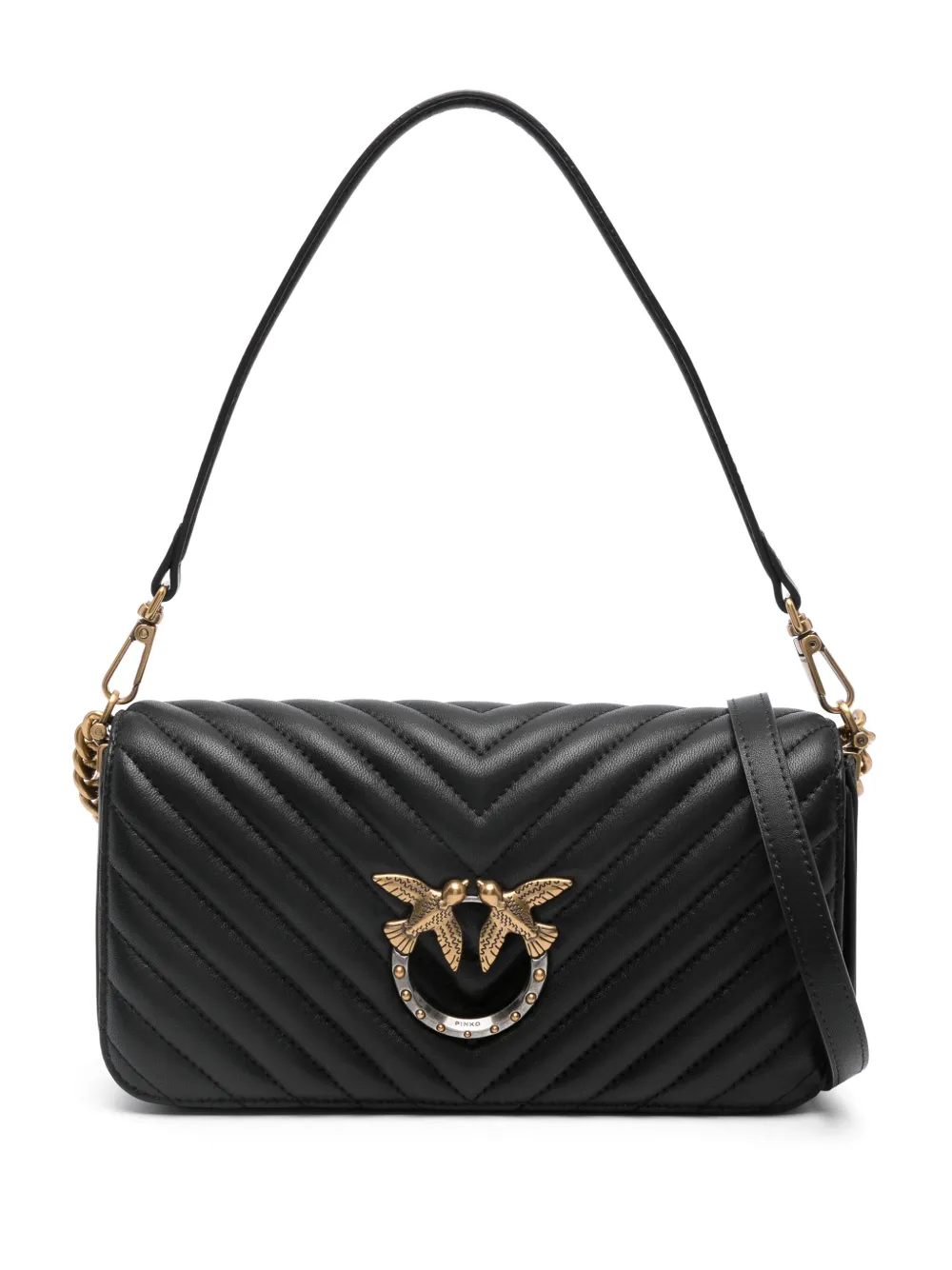 PINKO Love Click Quilted Crossbody Bag Farfetch