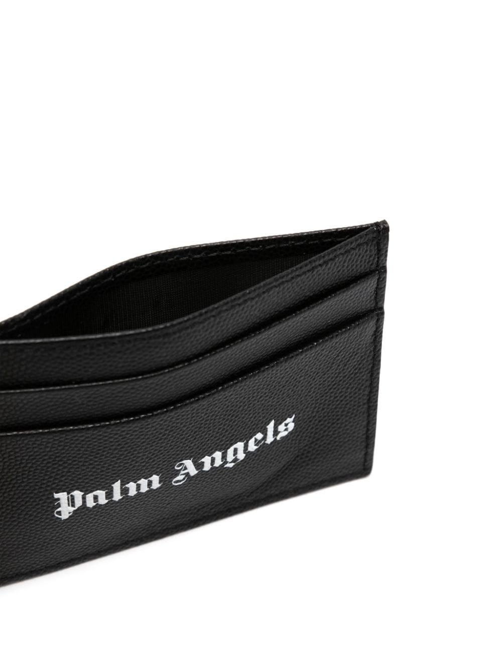 Shop Palm Angels Grained Logo-print Cardholder In 黑色