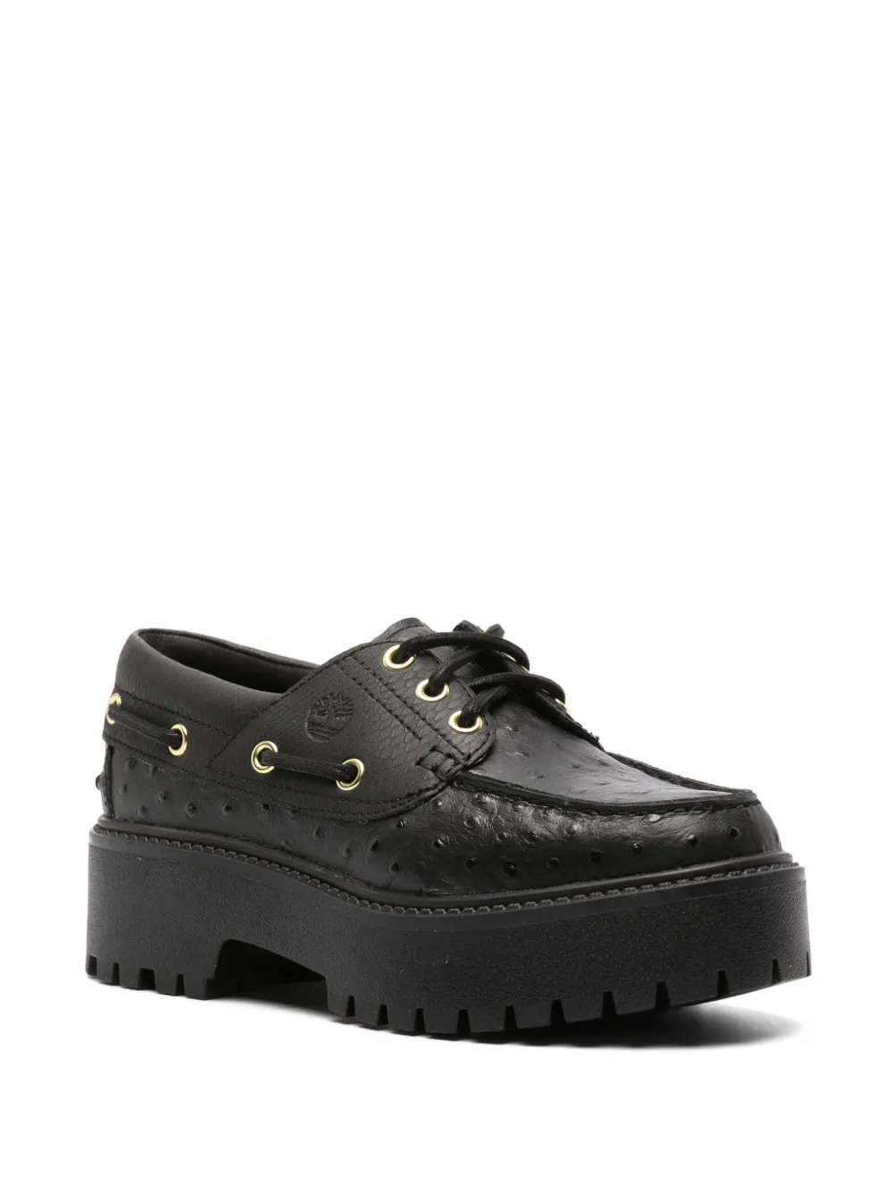 Timberland ostrich-skin effect leather brogues - Zwart