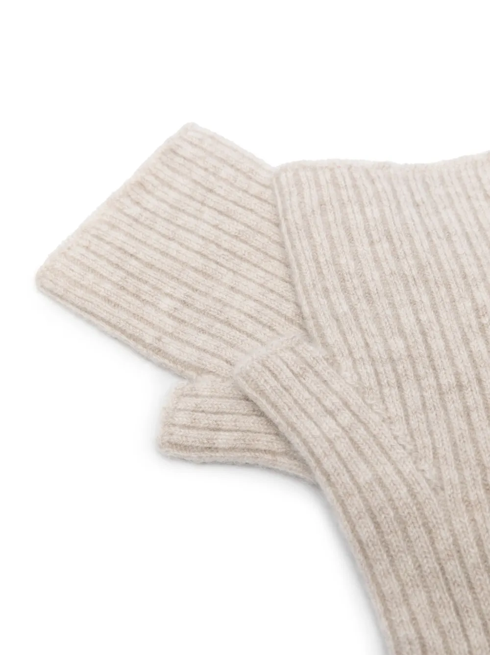 kujten Knokke ribbed-knit mittens - Beige