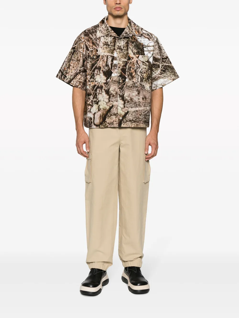 1989 STUDIO Overhemd met camouflageprint - Bruin