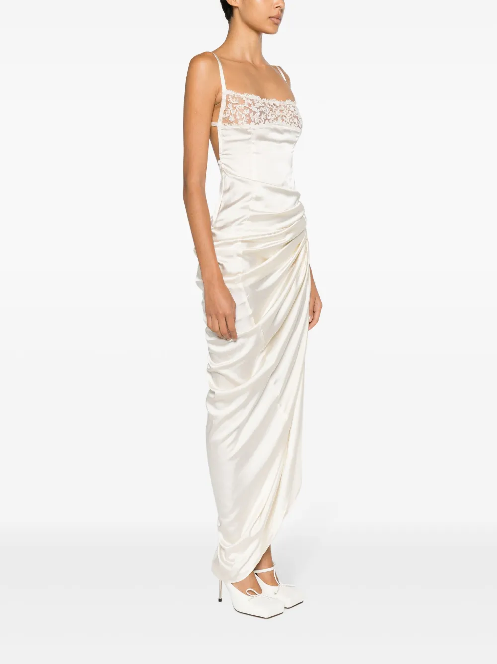 Shop Jacquemus La Saudade Longue Brodée Maxi Dress In White