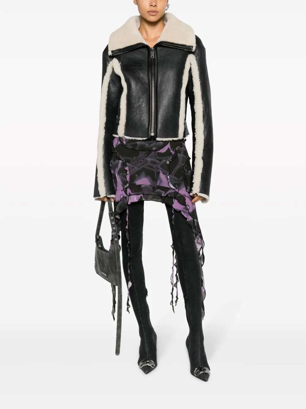 DIESEL L-KRITI FAUX-FUR LEATHER JACKET