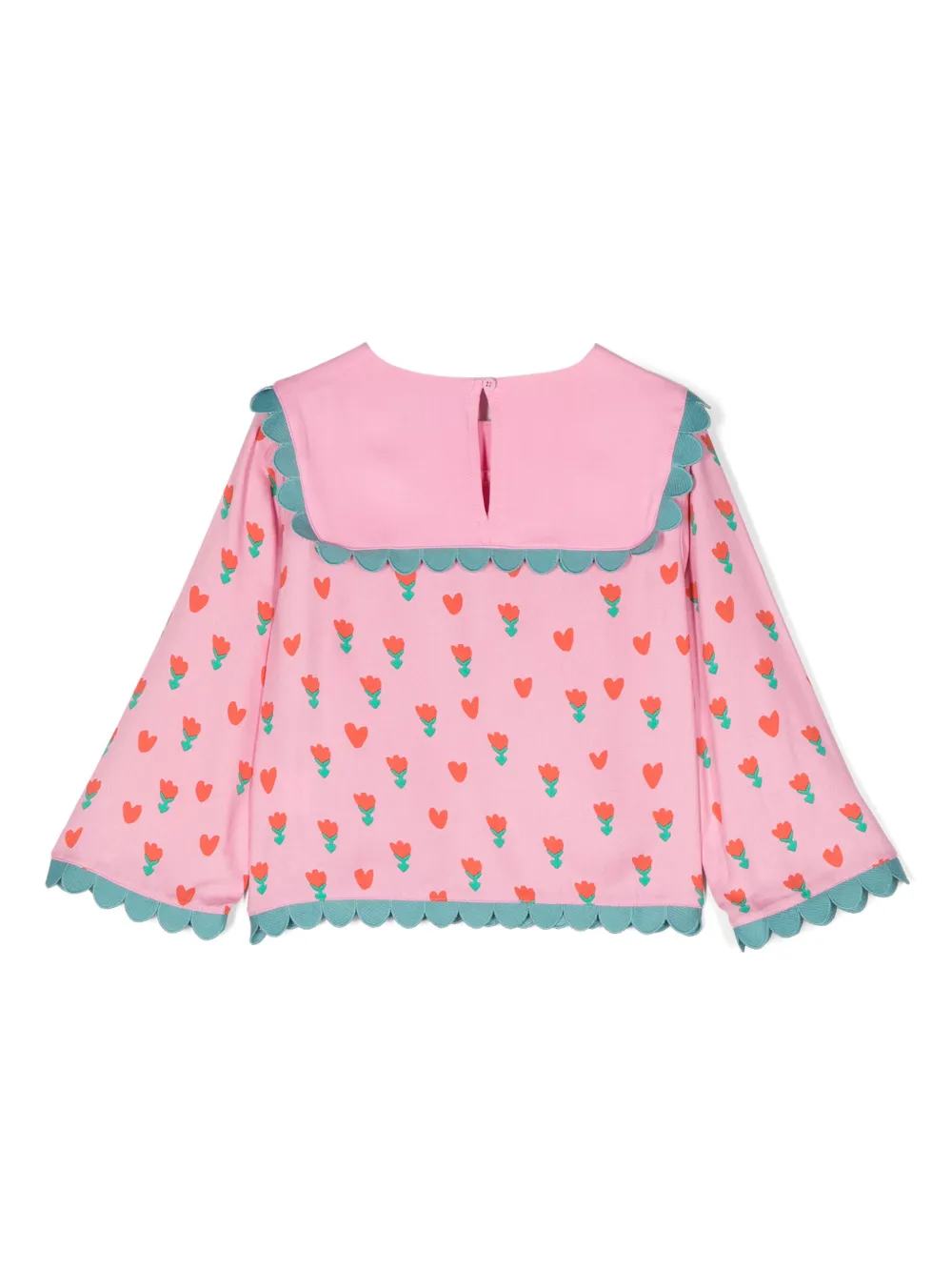 Stella McCartney Kids Folk Flower long-sleeve T-shirt - Roze
