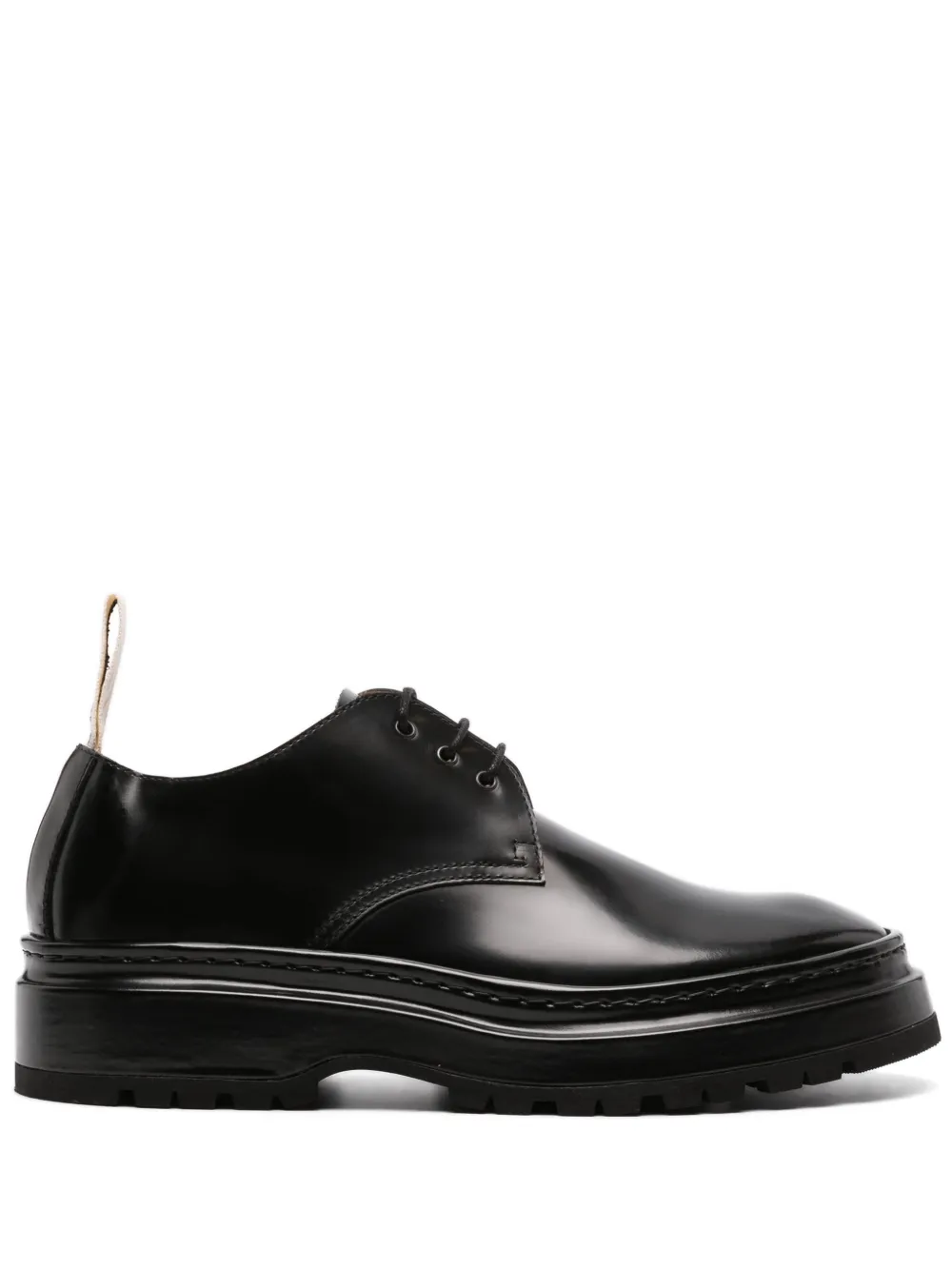 Jacquemus Pavane Patent-leather Derby Shoes In Black