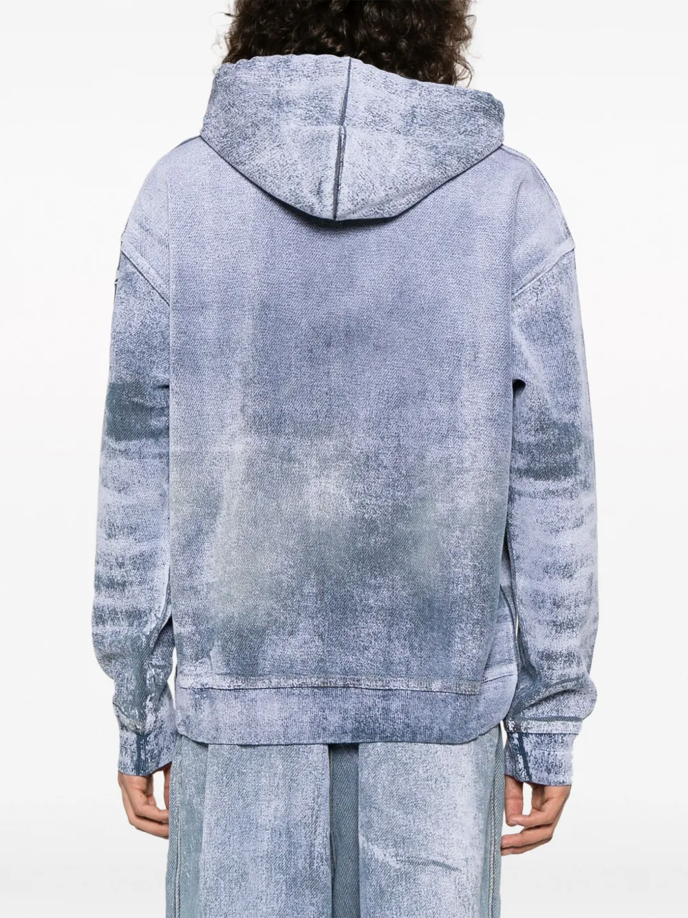 Diesel Hoodie met tie-dye print Blauw