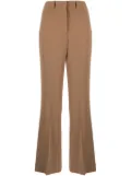 Alberto Biani crepe high-waist flared trousers - Brown