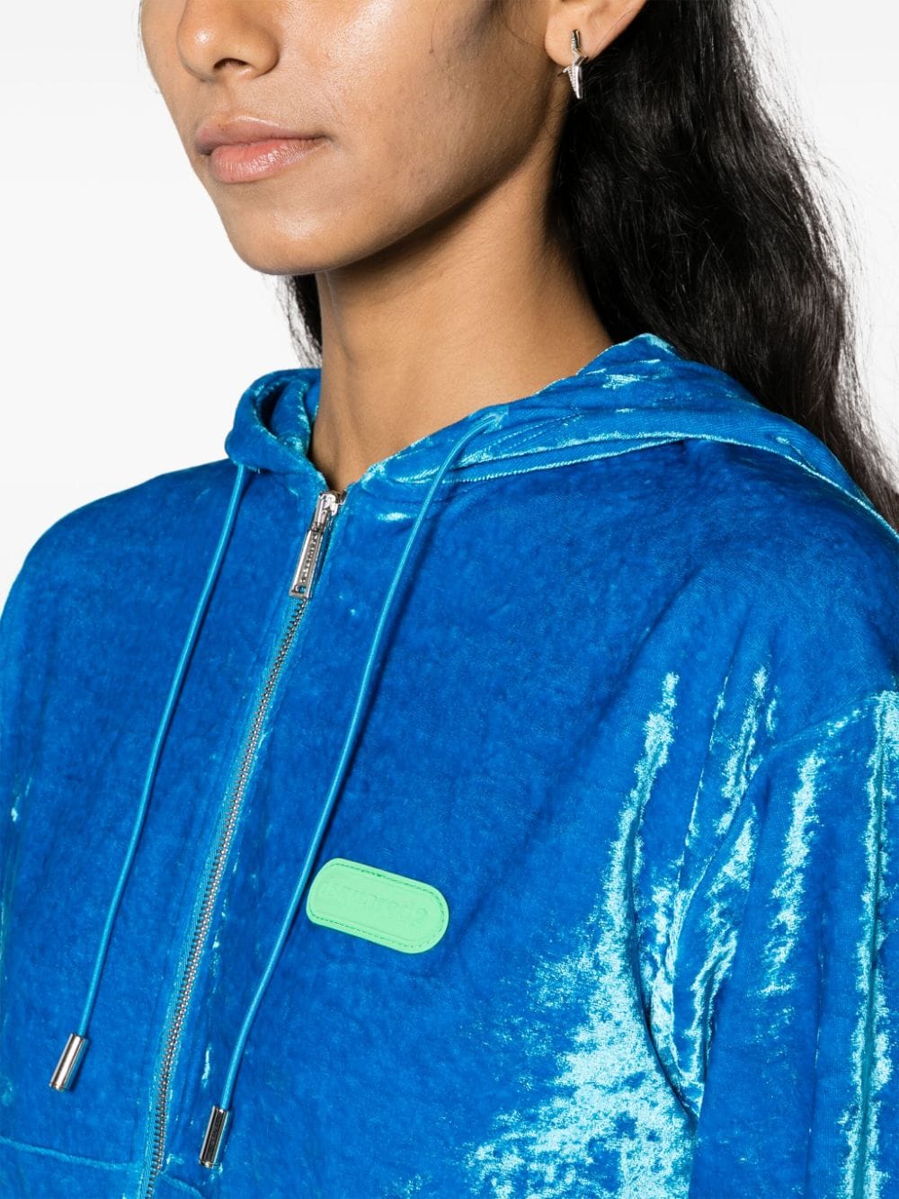 Shop Dsquared2 Logo-appliqué Chenille Cropped Jacket In Blau