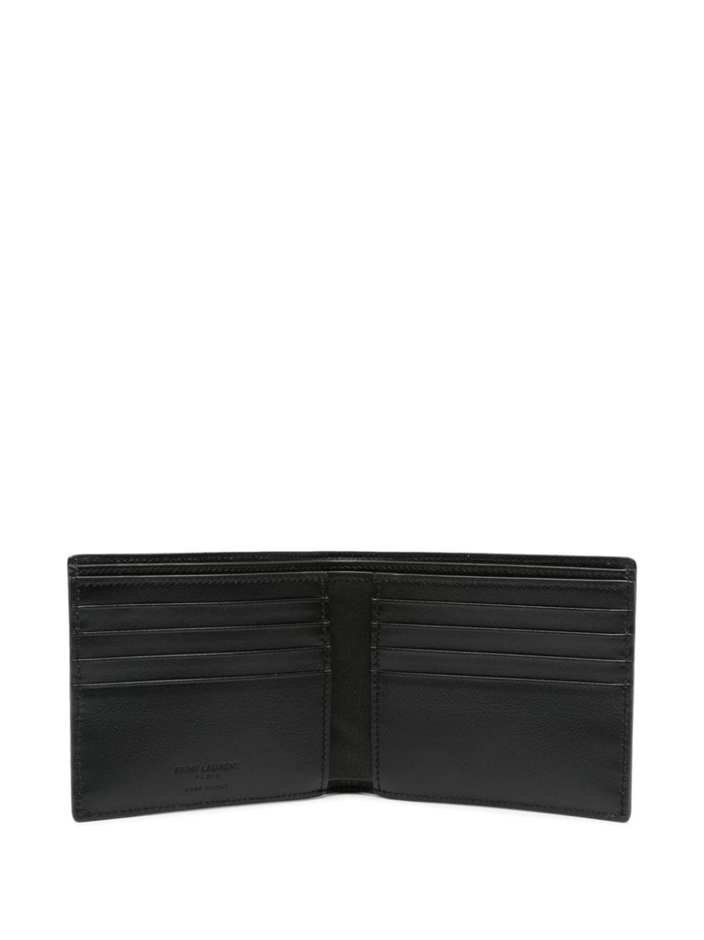 Shop Saint Laurent East/west Leather Wallet In Schwarz