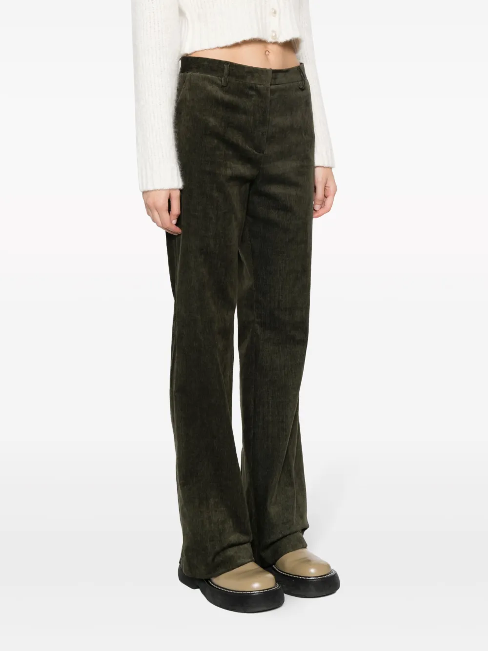  Antonelli Flared Corduroy Trousers - Green 
