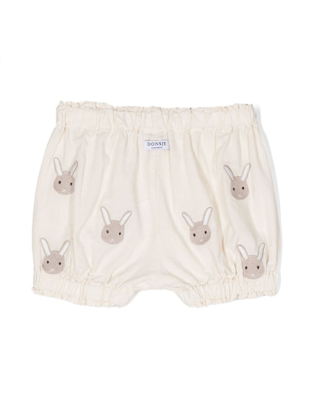 Donsje bunny-embroidered organic-cotton shorts - Wit