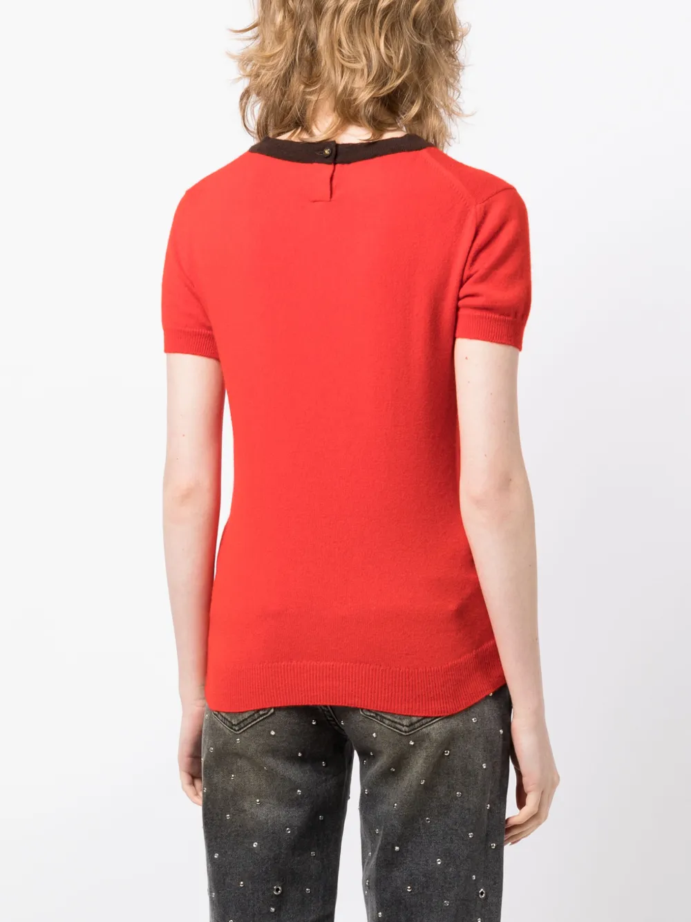 Pre-owned Chanel Crew-neck Wool Knitted Top In Red