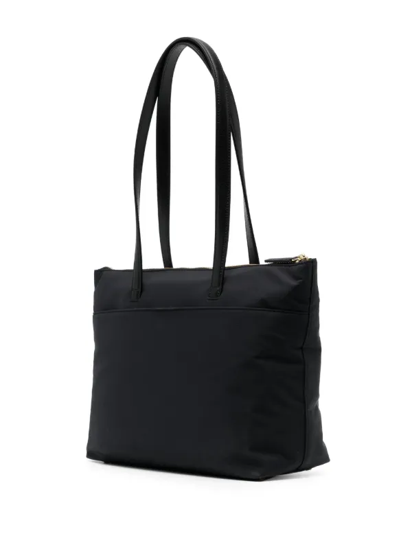 Agnès b. logo-plaque Zipped Tote | Black | FARFETCH