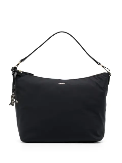 agnès b.  bolsa crossbody con placa del logo y cierre 