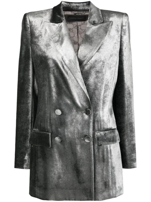 Veste en velours à boutonnière croisée - Alberta Ferretti - Modalova