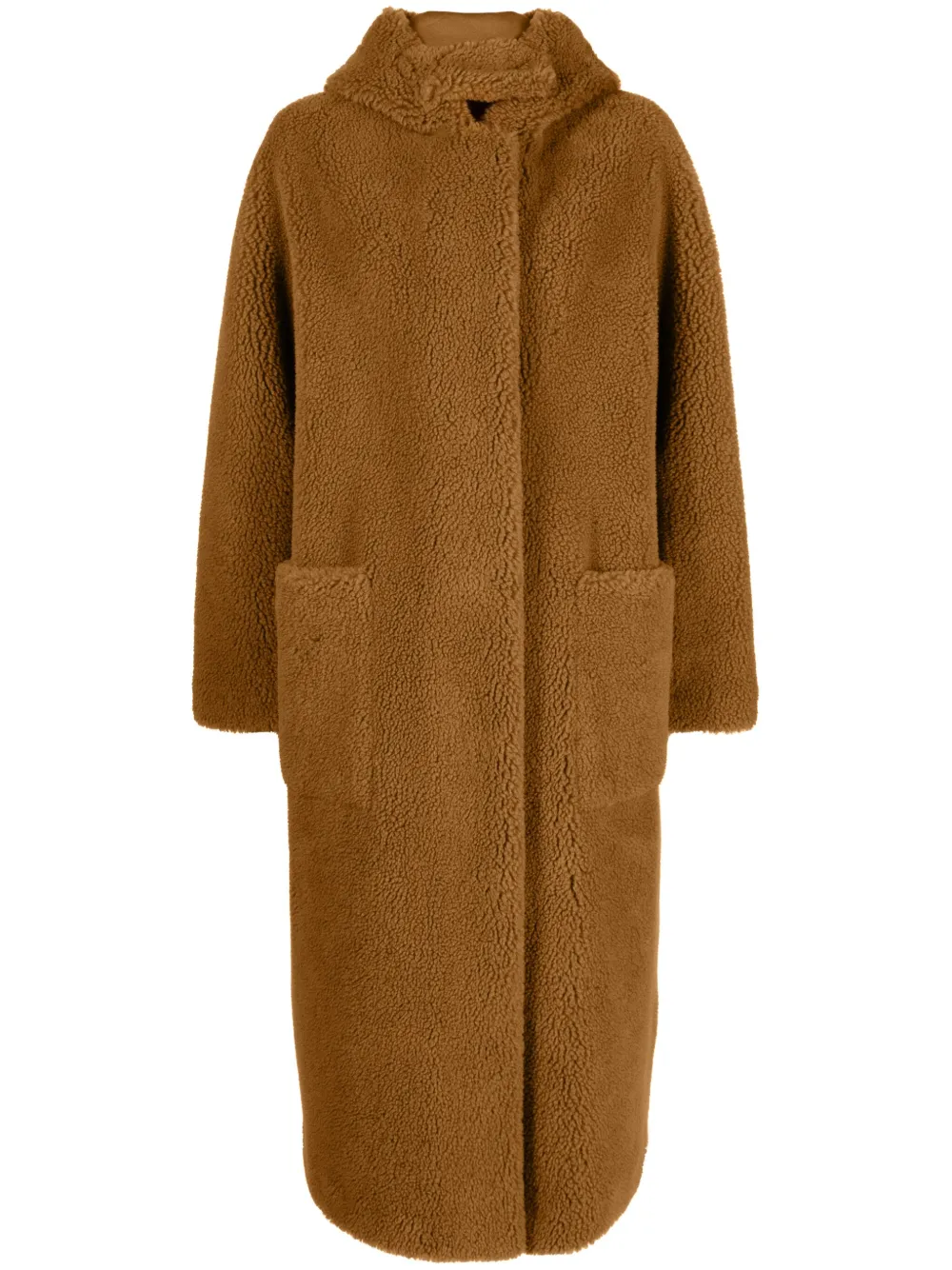 STAND STUDIO fauxshearling Hooded Coat Farfetch
