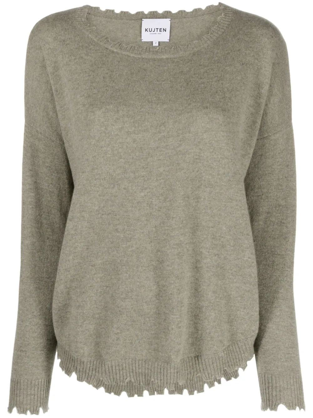 Kujten Crew-neck Cashmere Jumper In Green