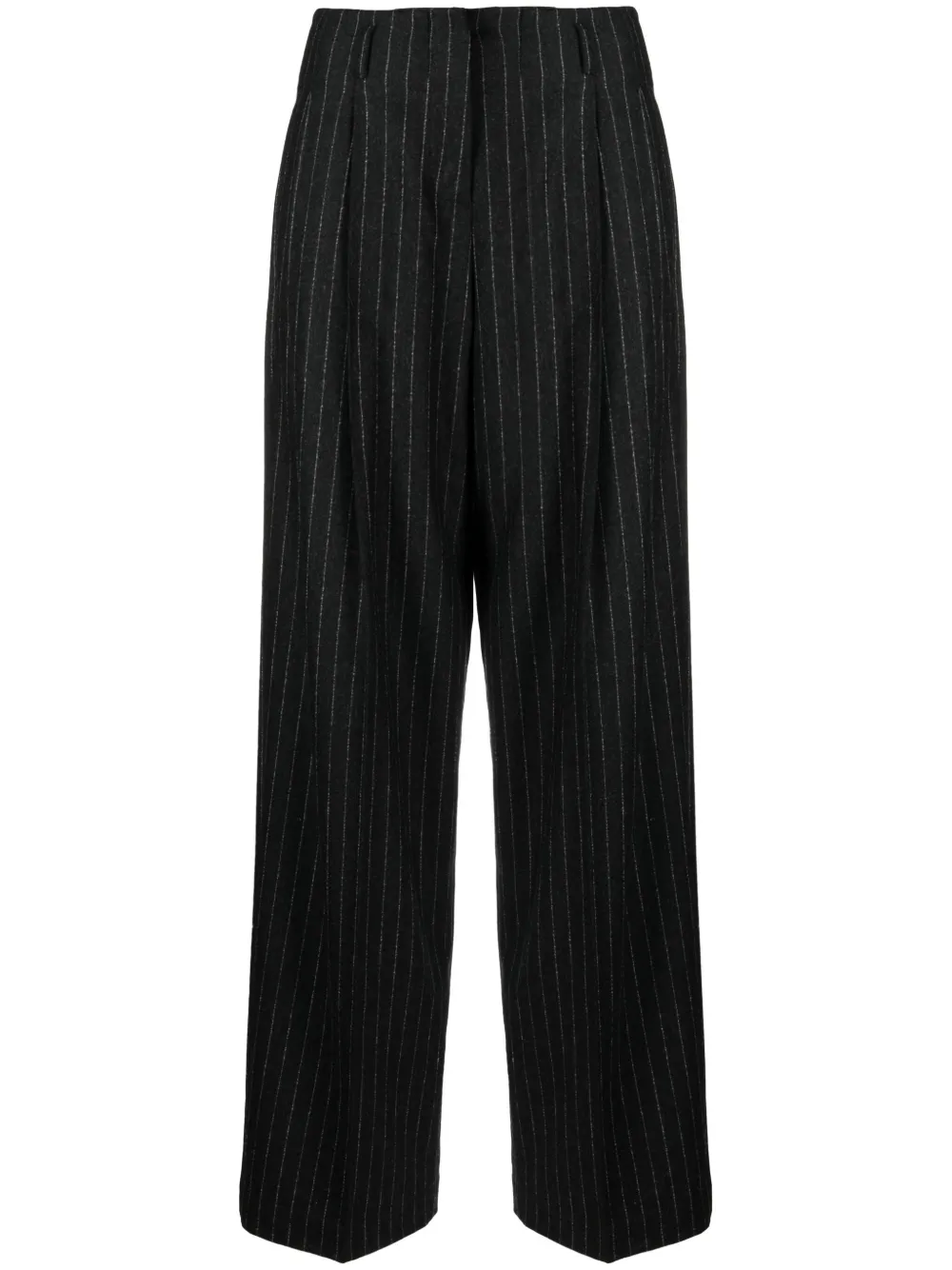 Golden Goose Straight-leg Pinstripe Virgin Wool Trousers In Gray