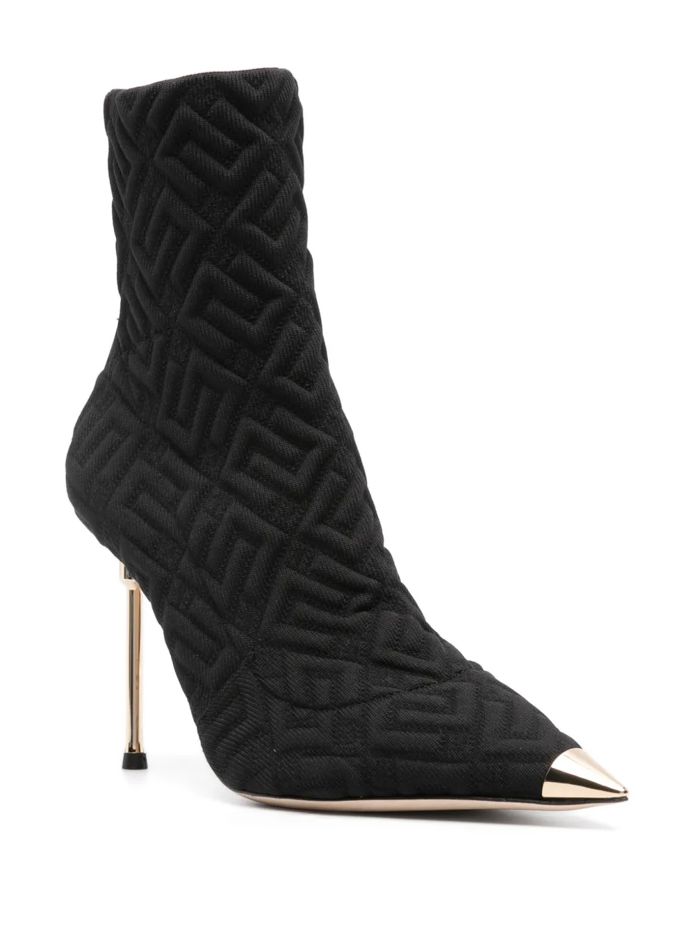 Elisabetta Franchi 140mm monogram-quilted boots - Zwart