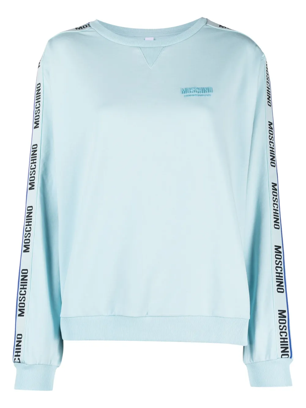 Moschino Logo-print Cotton Jumper In Blue