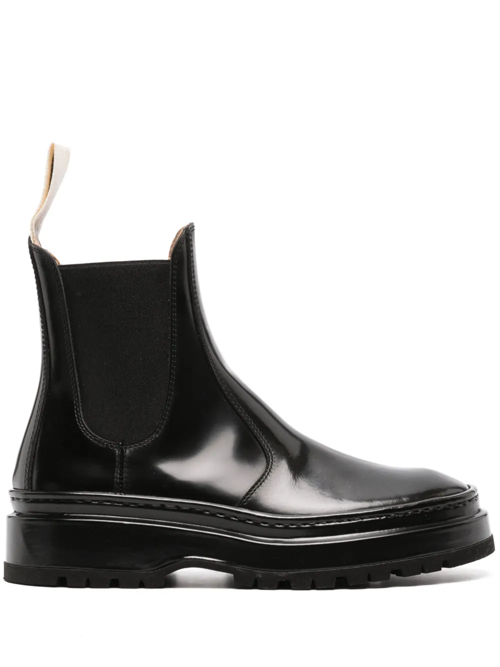 Jacquemus Logo Tag Calf-leather Boots In Black