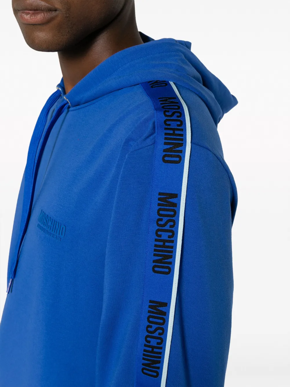 Moschino Hoodie met logoprint Blauw