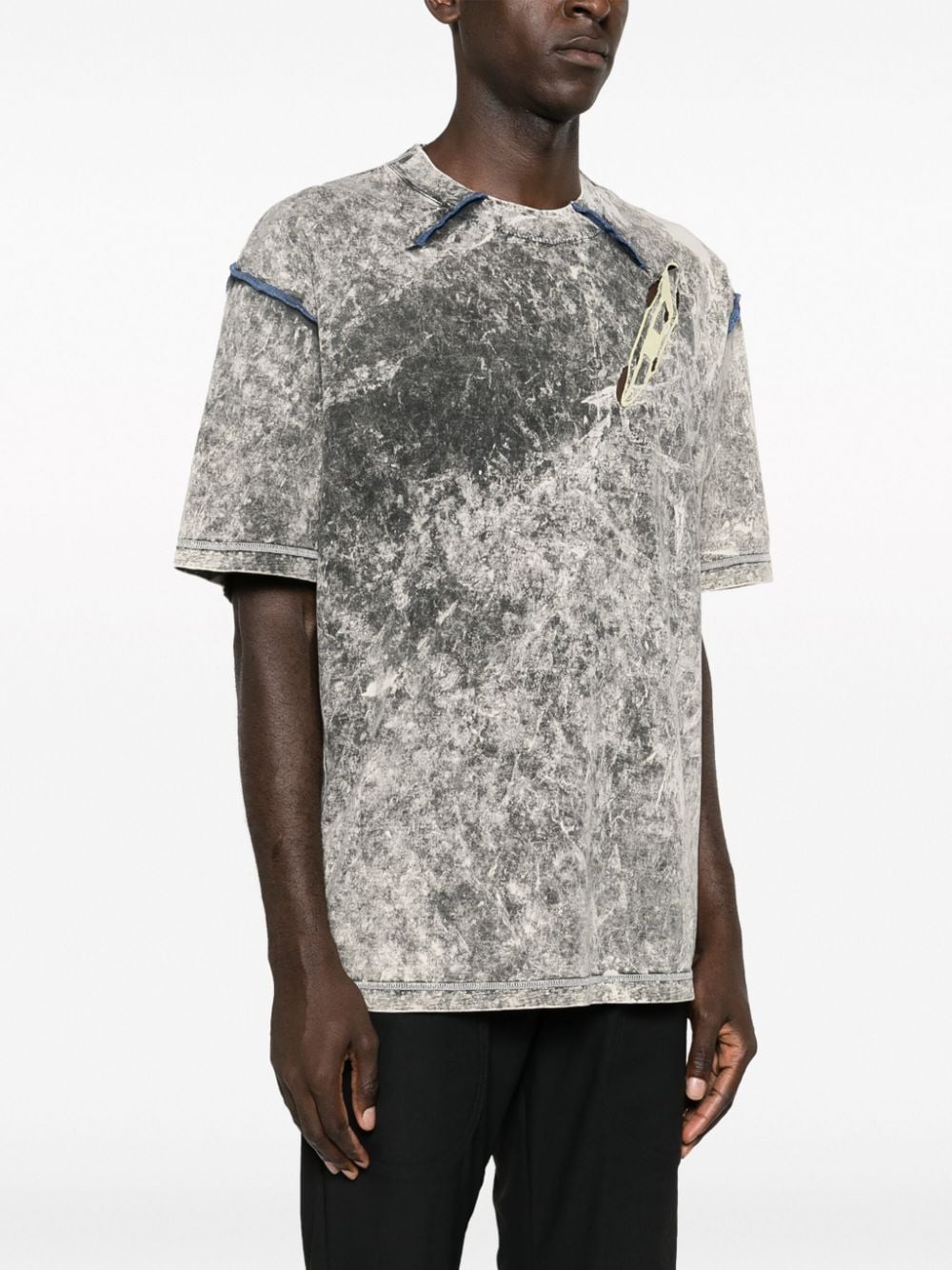 Diesel T-washvolkk T-shirt met uitgesneden detail Zwart