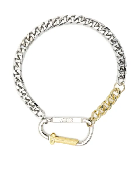 Aries logo-engraved carabiner-fastening necklace