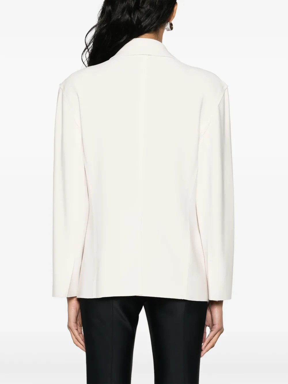 Norma Kamali Stitch-detail Single-breasted Blazer In Weiss