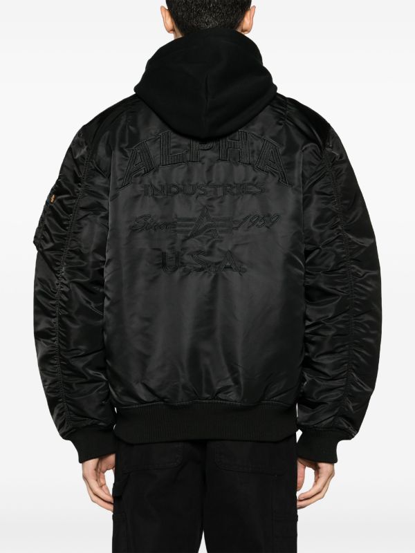 Alpha Industries Hooded Padded Bomber Jacket - Farfetch | Sweatshirts