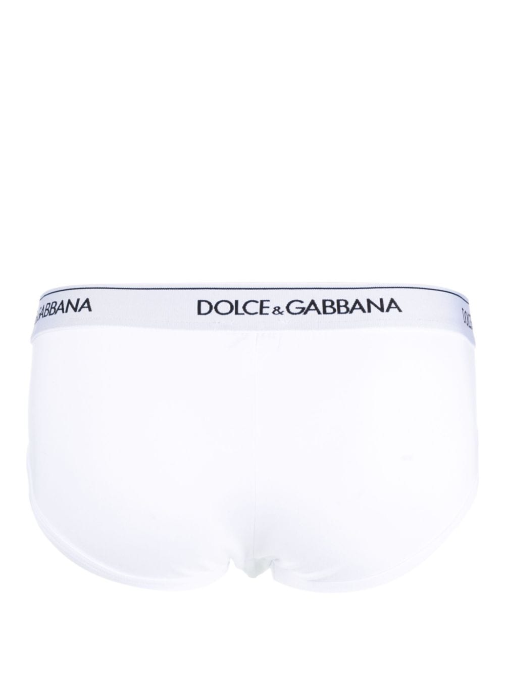 Shop Dolce & Gabbana Logo-waistband Cotton Briefs (pack Of Two) In White