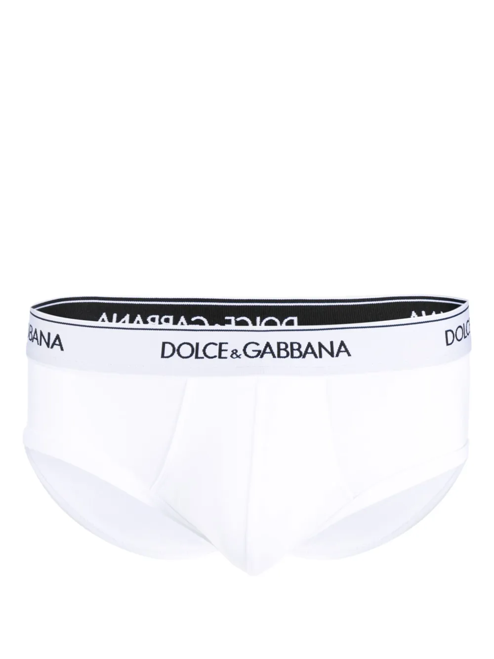 Shop Dolce & Gabbana Logo-waistband Cotton Briefs (pack Of Two) In White