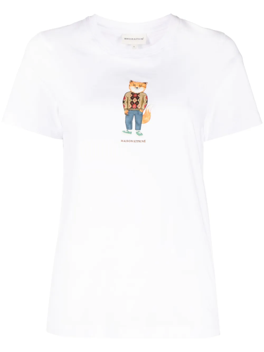 MAISON KITSUNÉ DRESSED FOX-PRINT COTTON T-SHIRT