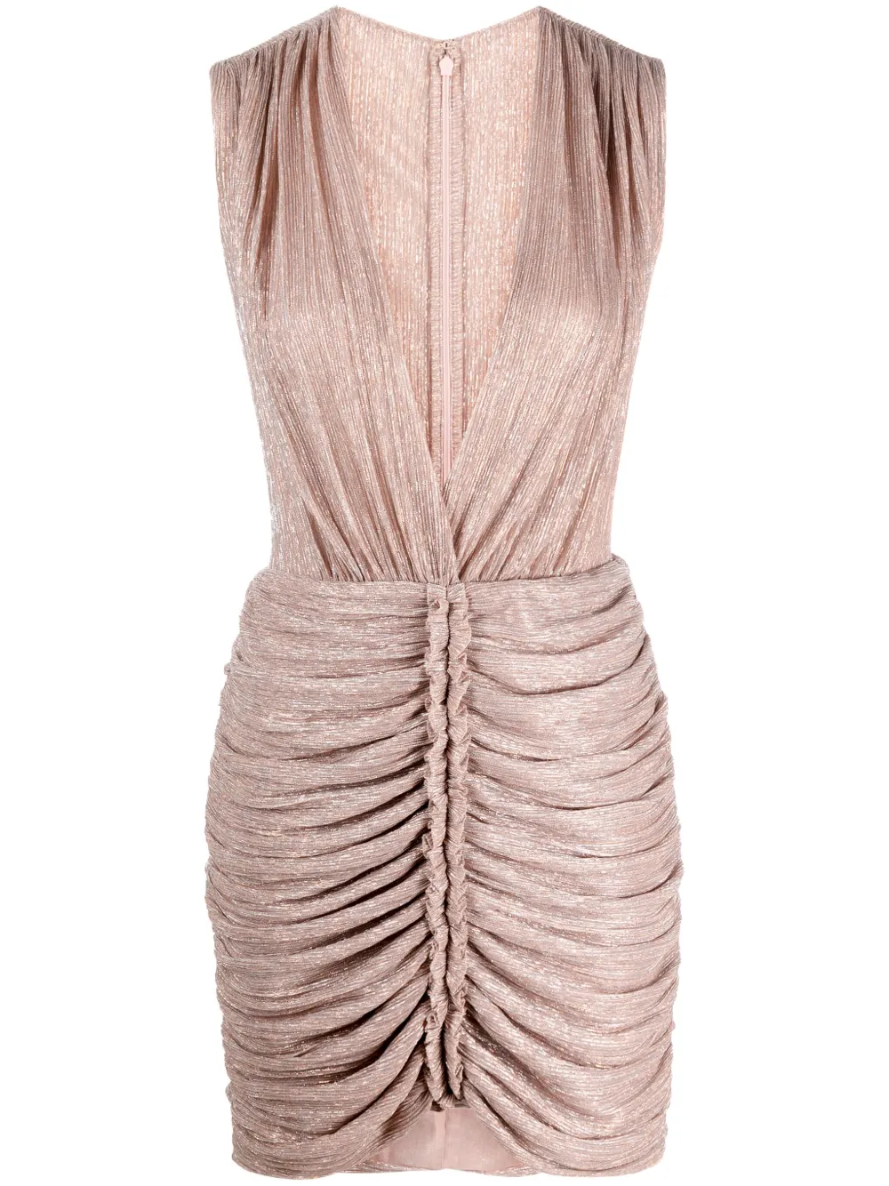 Costarellos Rampling Gathered Plissé Mini Dress In Pink