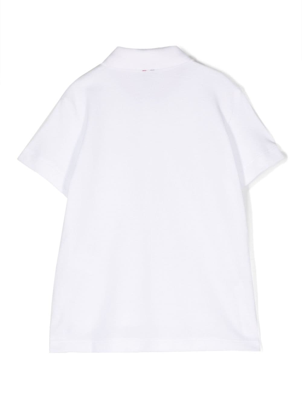 Shop Thom Browne Logo-patch Cotton Polo Shirt In White