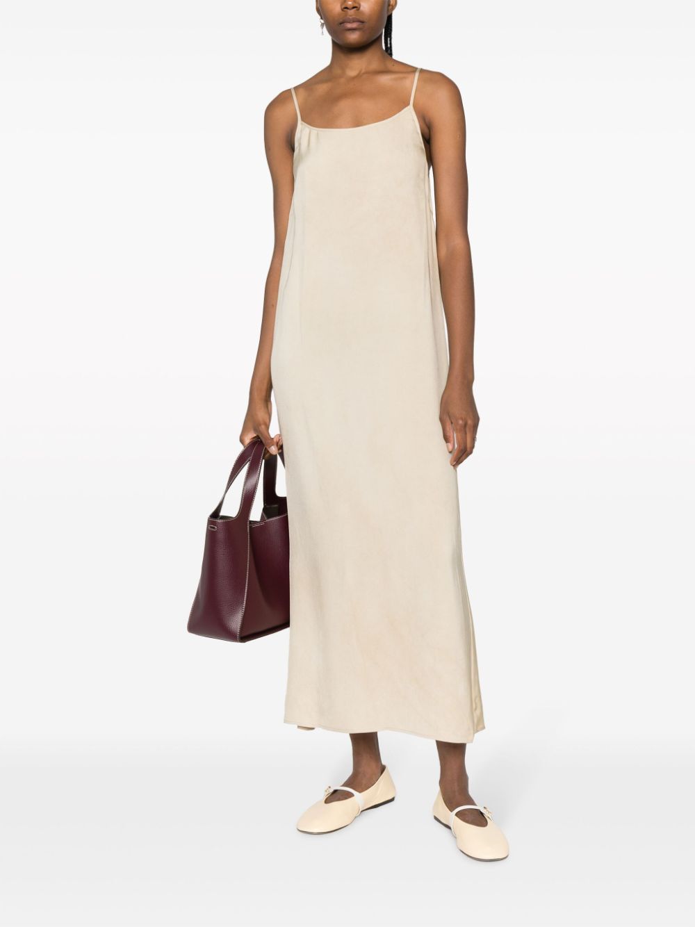 Uma Wang scoop-back maxi slip dress - Beige