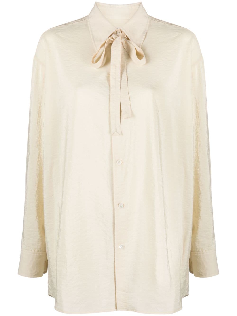Lemaire Long-sleeve Button-up Shirt In Beige