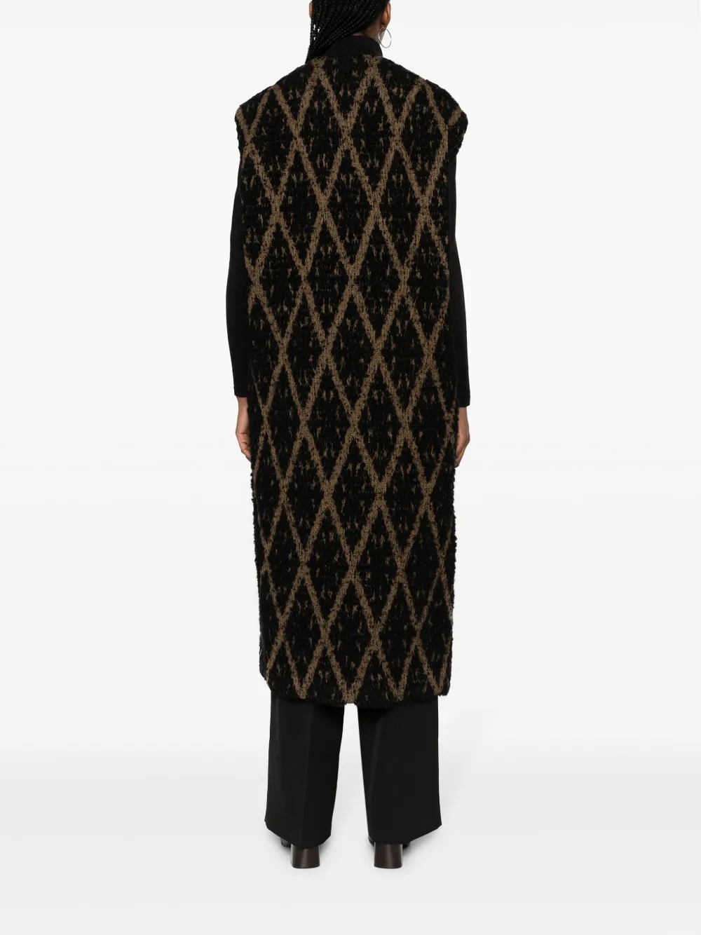 Shop Uma Wang Diamond-pattern Gilet In Brown