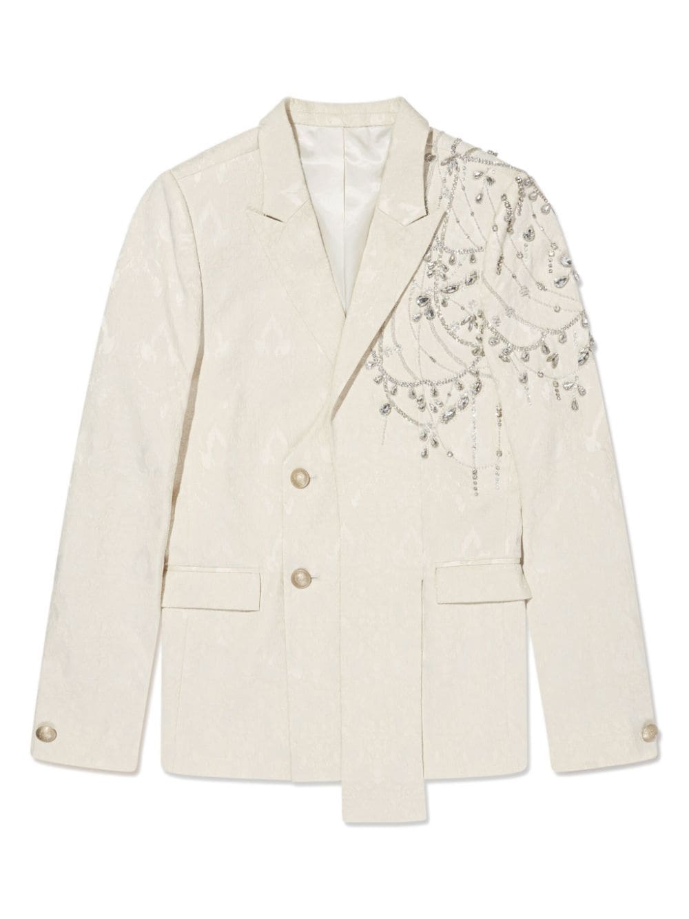 Maison Ava Kids' Bead-embellished Single-breasted Suit In Neutrals