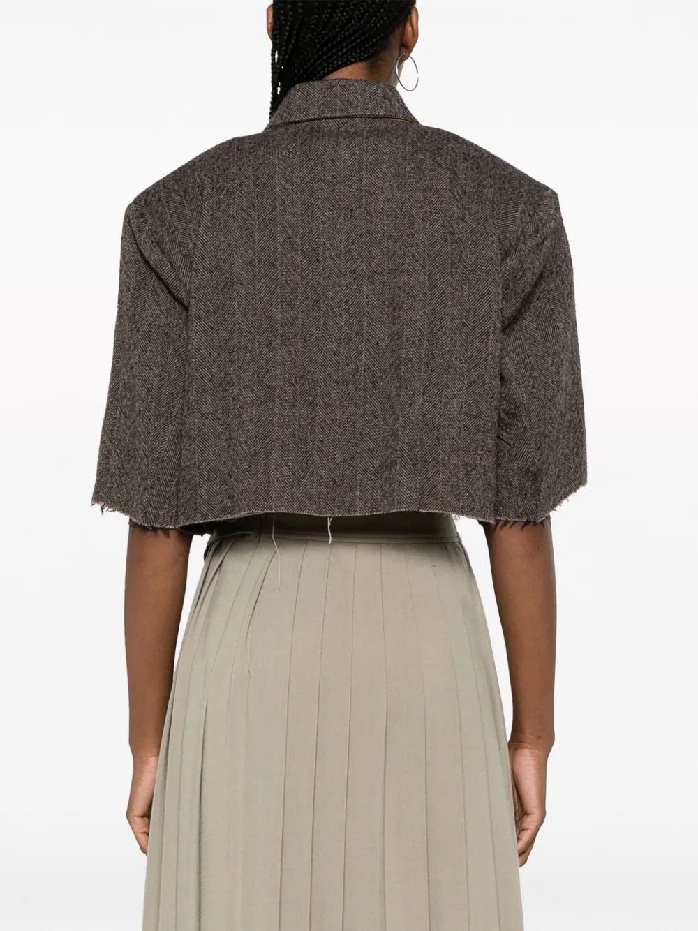 Uma Wang Blazer met visgraatpatroon Bruin