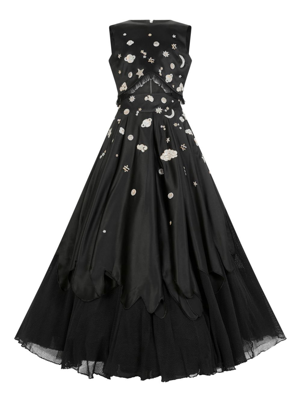 Maison Ava Kids' Bead-embellished Cut-out Dress In Black
