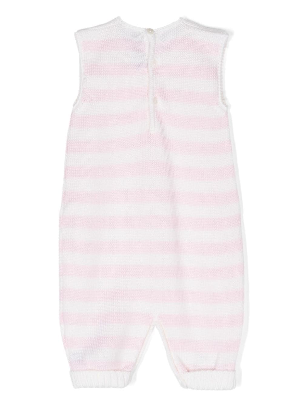 Little Bear sleeveless virgin wool romper - Wit