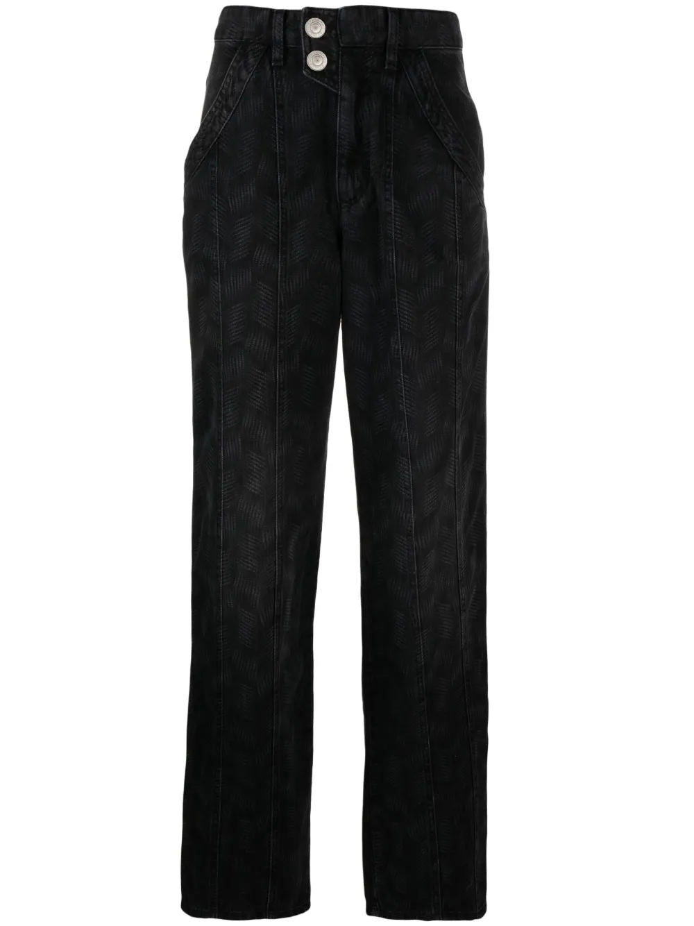 Isabel Marant High-waisted Straight-leg Trousers In Schwarz