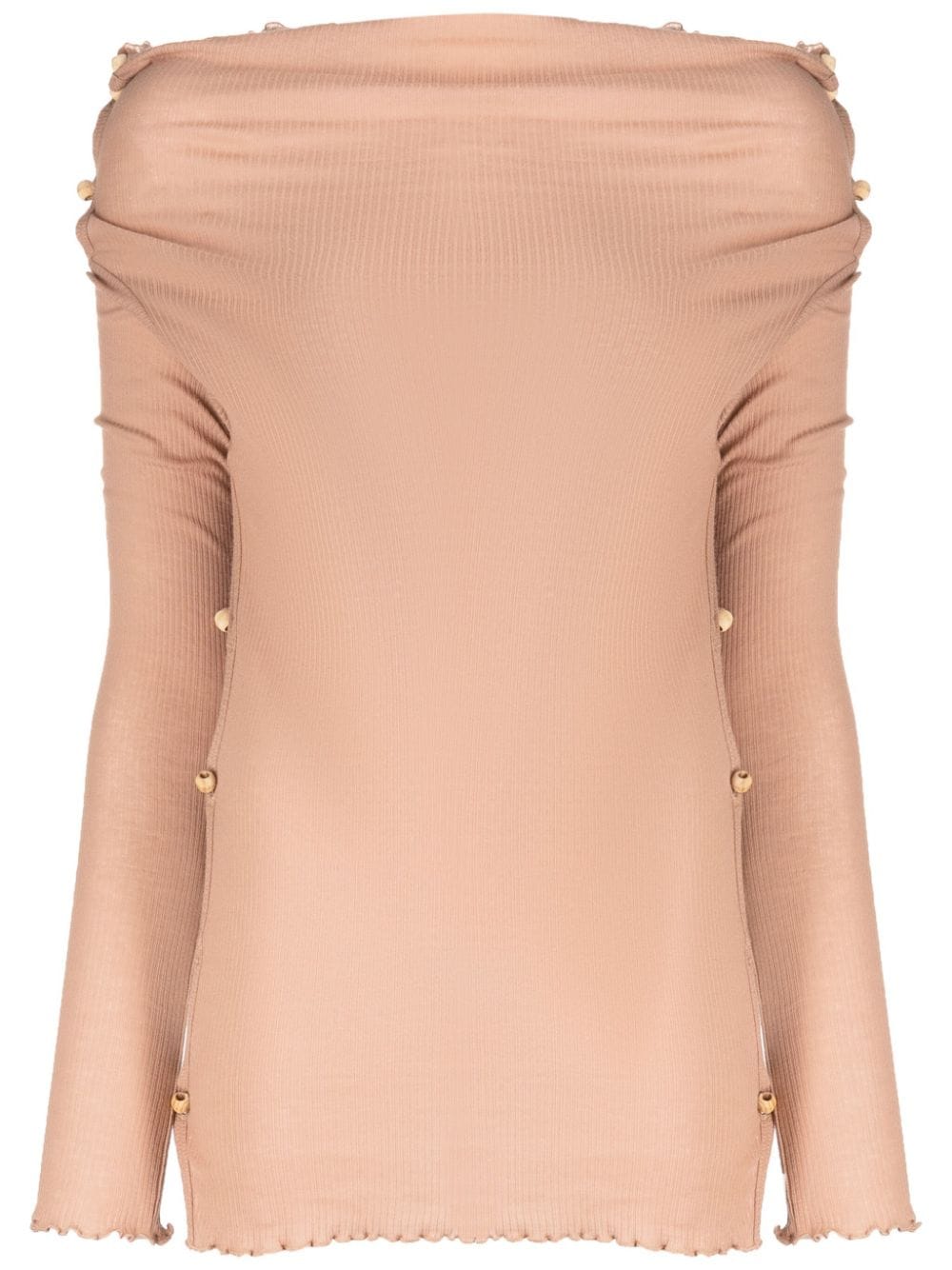 Baserange Tav bead-embellished ribbed-knit jumper - Rosa