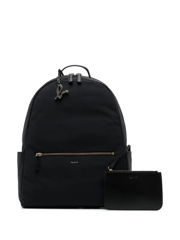 agnès b. 黒 リュック・バックパック Agnès b. logo-plaque adjustable-straps Backpack | Black | FARFETCH