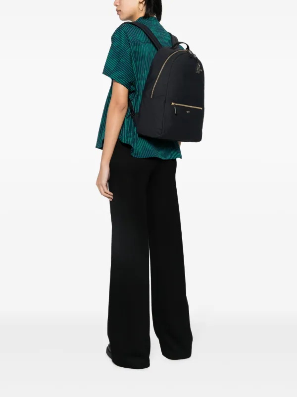 Agnès b. logo-plaque adjustable-straps Backpack | Black | FARFETCH