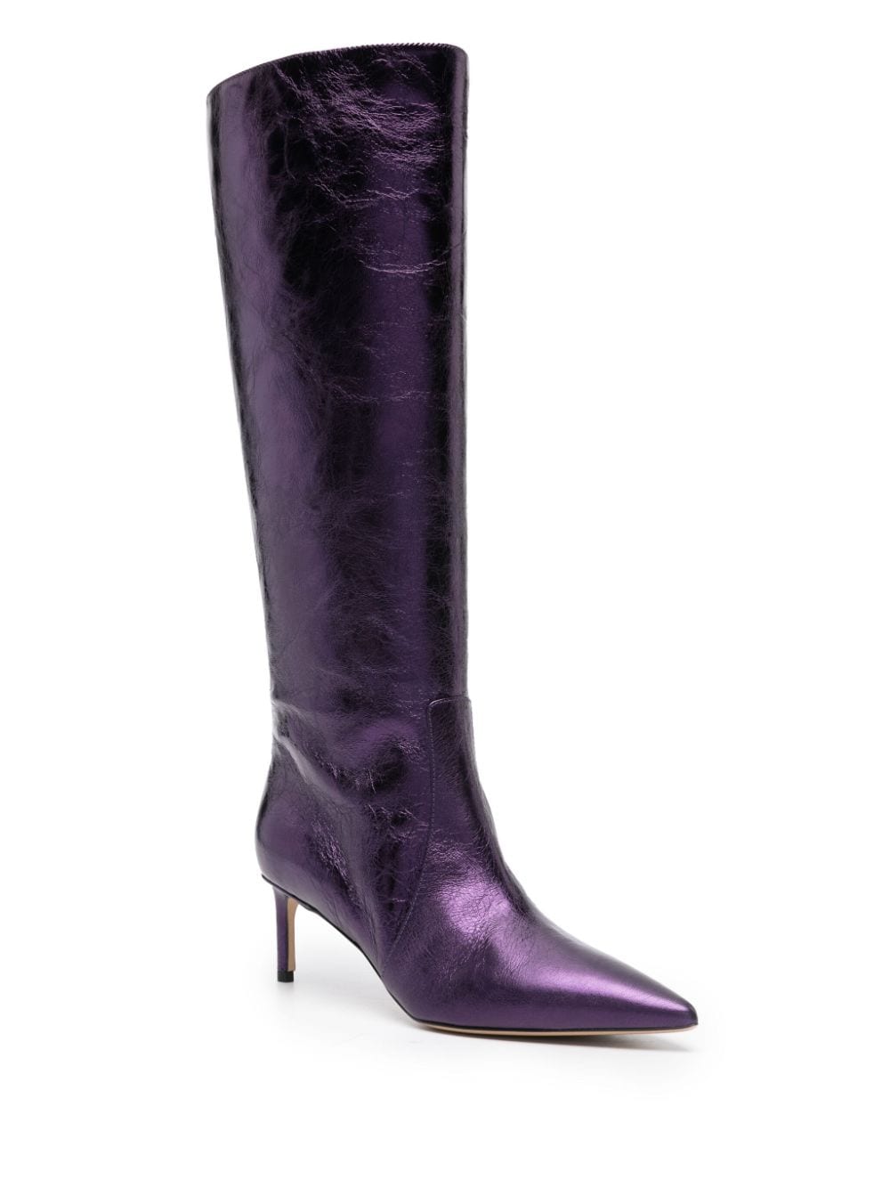 Shop Bettina Vermillon 60mm Knee-length Leather Boots In Purple
