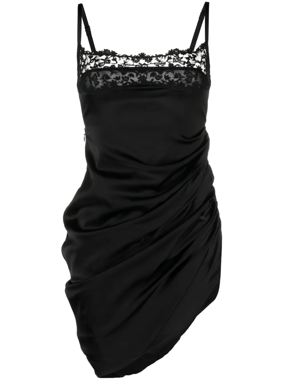 Jacquemus La Saudade Brodée Stretch Viscose Mini Dress In Black
