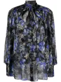 ZIMMERMANN Lyrical Lantern-print silk blouse - Blue