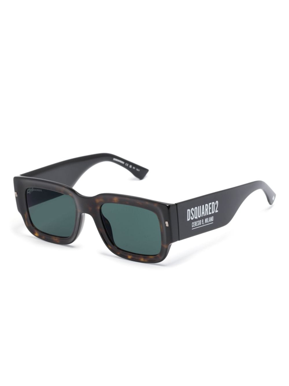Shop Dsquared2 Hype Rectangle Sunglasses In Brown